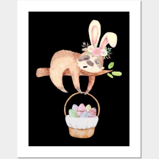 Cute Easter Sloth Posters and Art